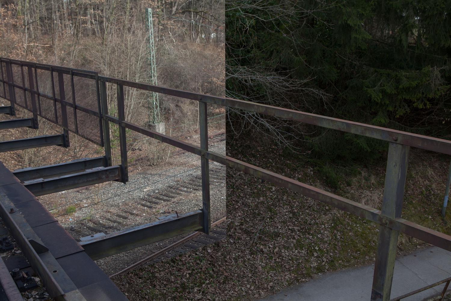Mirrors on a disused railway